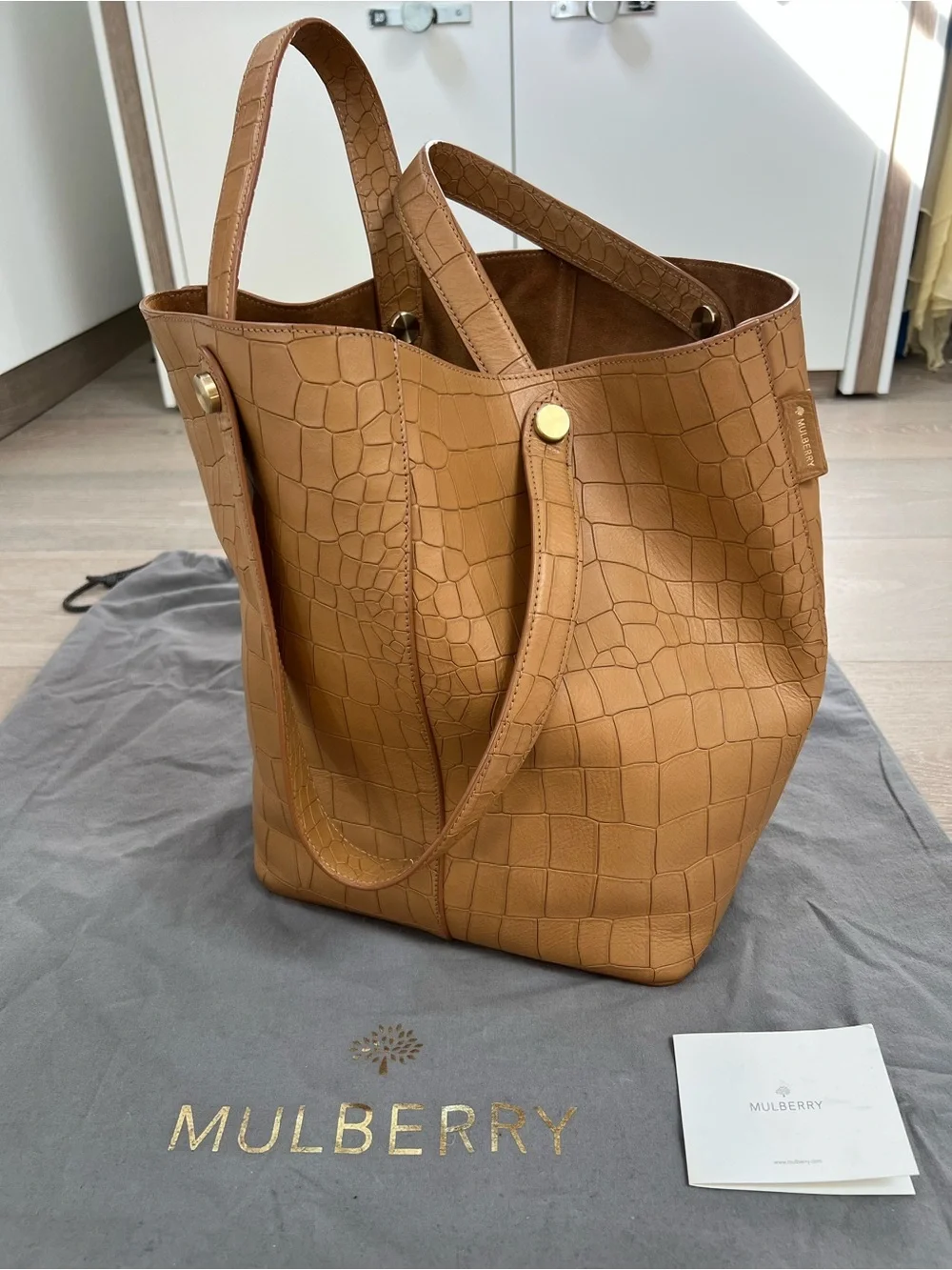Mulberry Croc-Embossed Leather Kite Tote - Picture 1 of 7